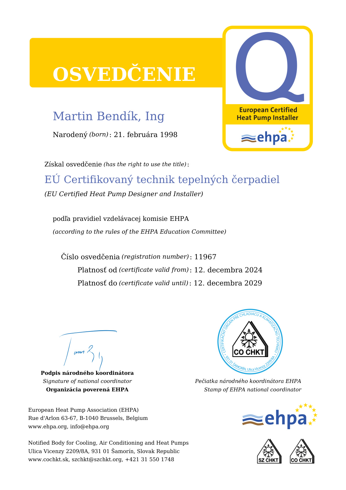 EÚ certifikácia technika tepelných čerpadiel